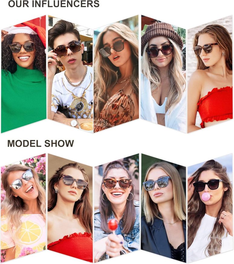 Classic Square Polarized Sunglasses Womens Mens Retro Trendy UV400 Sunnies SJ2050 - Image 3