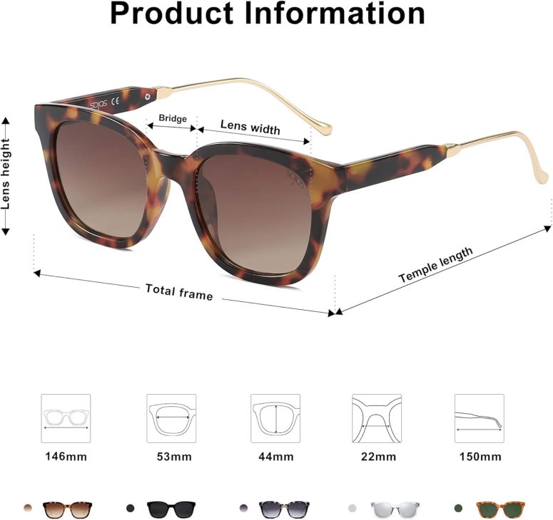Classic Square Polarized Sunglasses Womens Mens Retro Trendy UV400 Sunnies SJ2050 - Image 4