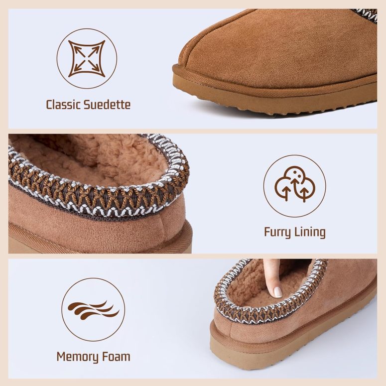 Women's Slippers Fuzzy Cozy Short Ankle Shoes Indoor and Outdoor Mules Furry Warm House Slippers for Woman Cute Fluffy Clogs - Image 3
