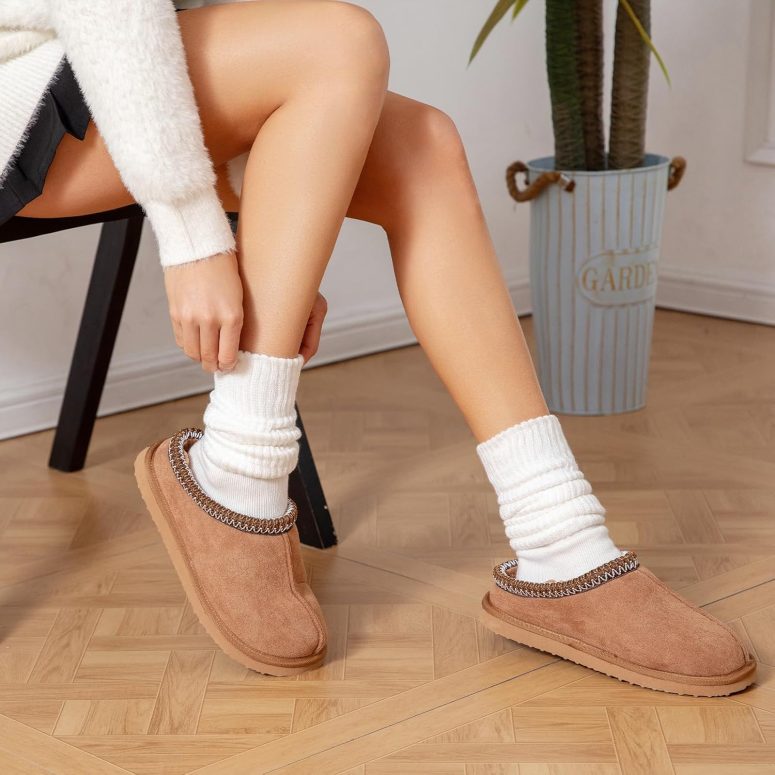 Women's Slippers Fuzzy Cozy Short Ankle Shoes Indoor and Outdoor Mules Furry Warm House Slippers for Woman Cute Fluffy Clogs - Image 5